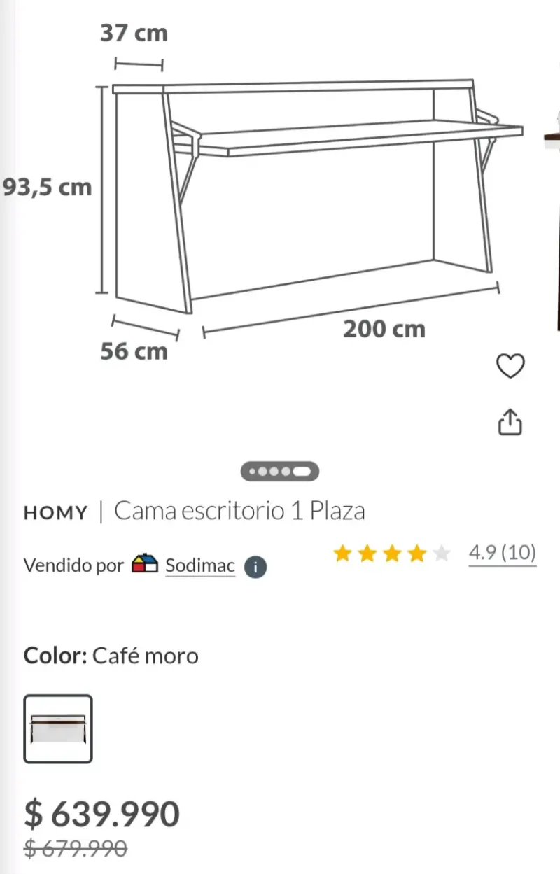 Cama escritorio plegable - 4