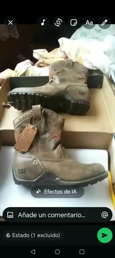 Botas CAT marrones en caja - miniatura 1