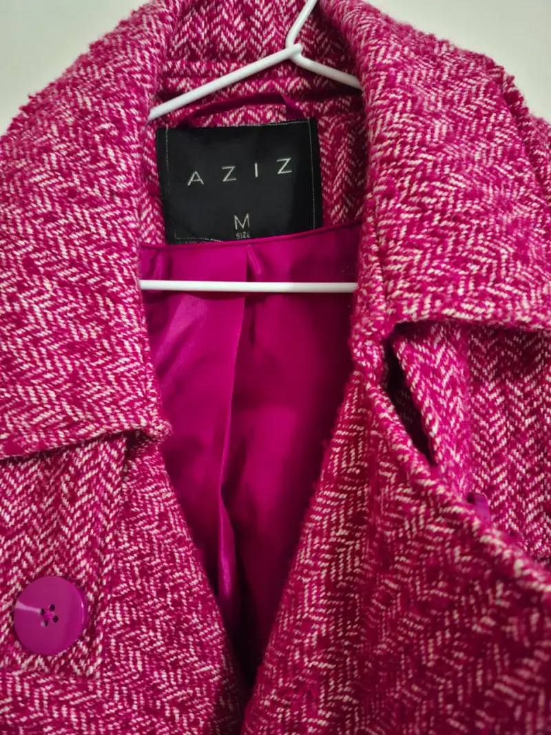 Abrigo rosa tejido talla M - 1