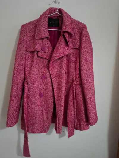 Abrigo rosa tejido talla M - miniatura 3