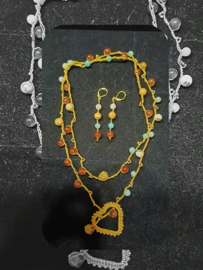 Set collar y aros coloridos - miniatura 1