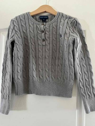 Suéter gris Ralph Lauren trenzado - miniatura 1
