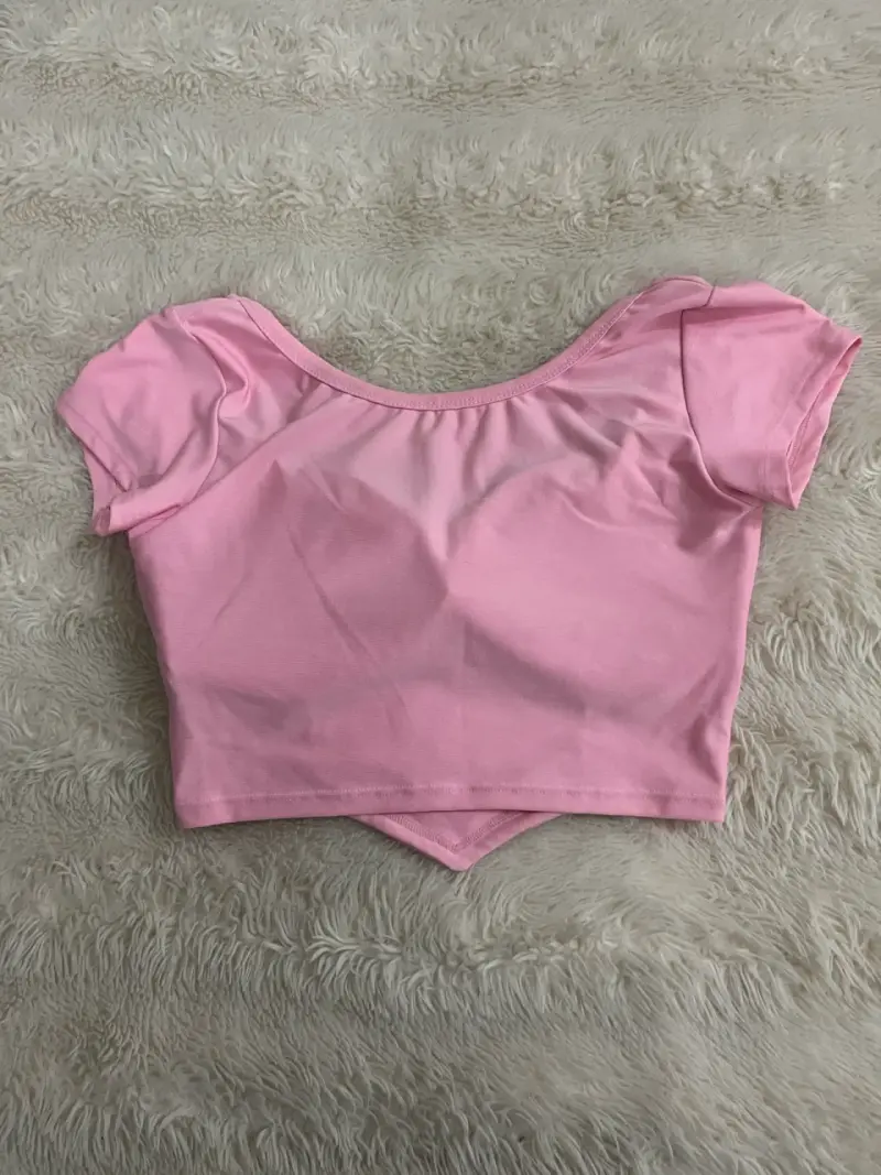 Crop top rosa ajustado - 2