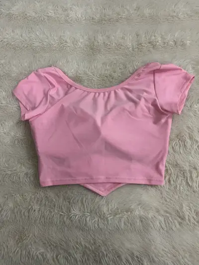 Crop top rosa ajustado - miniatura 2