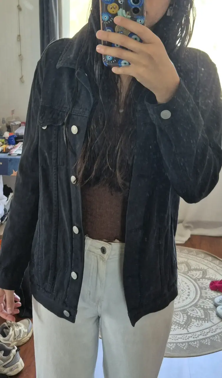 Chaqueta denim negra - 4