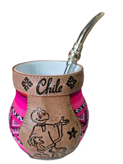 Mate caramica con aguayo y cuero - miniatura 1