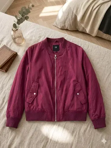 Chaqueta bomber color burdeos