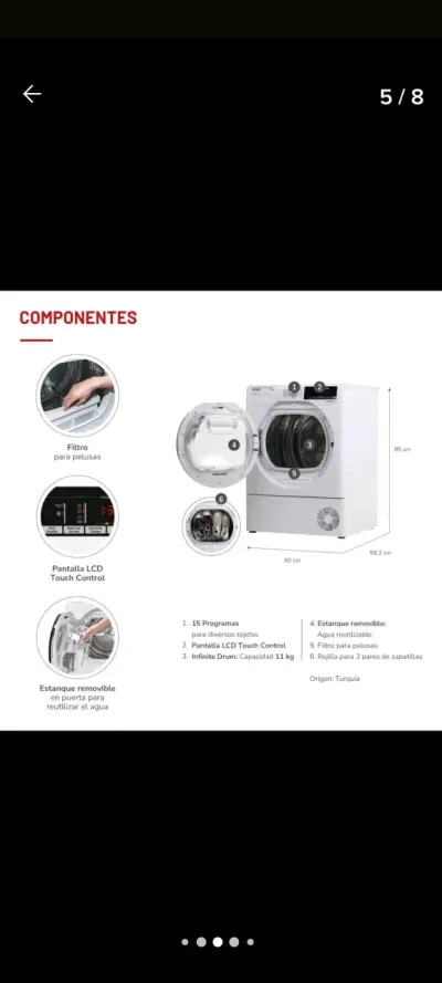 Secadora por condensacion Thomas 11kg blanca - miniatura 2
