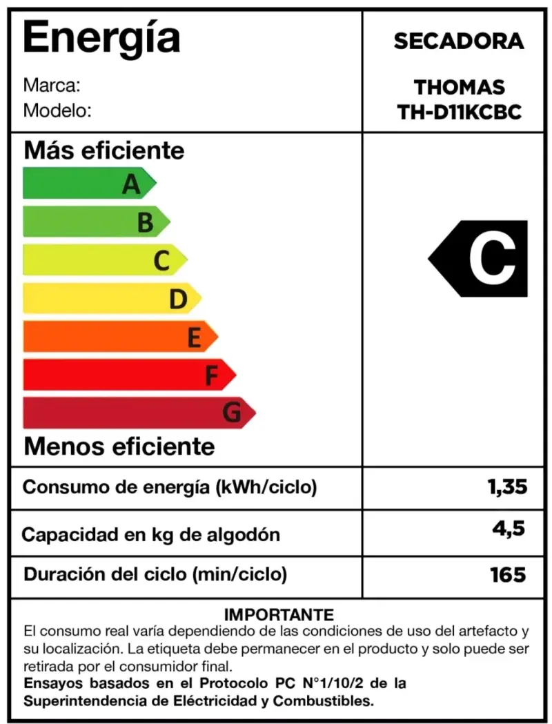 Secadora por condensacion Thomas 11kg blanca - 4