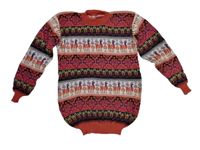 Suéter étnico de lana de alpaca Talla unica Unisex