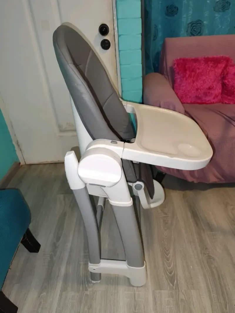 Silla alta para bebé gris - 5