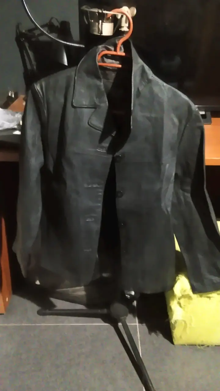 Chaqueta cuero negro mujer talla L - 6