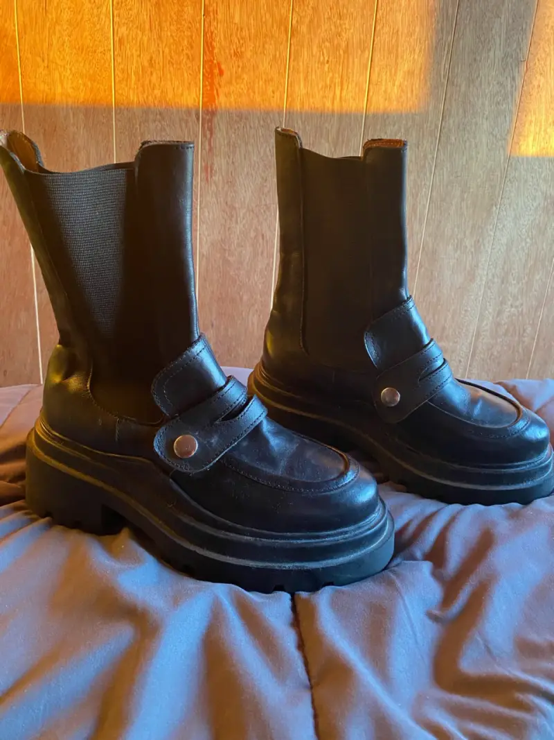 Botines de cuero negros - 2
