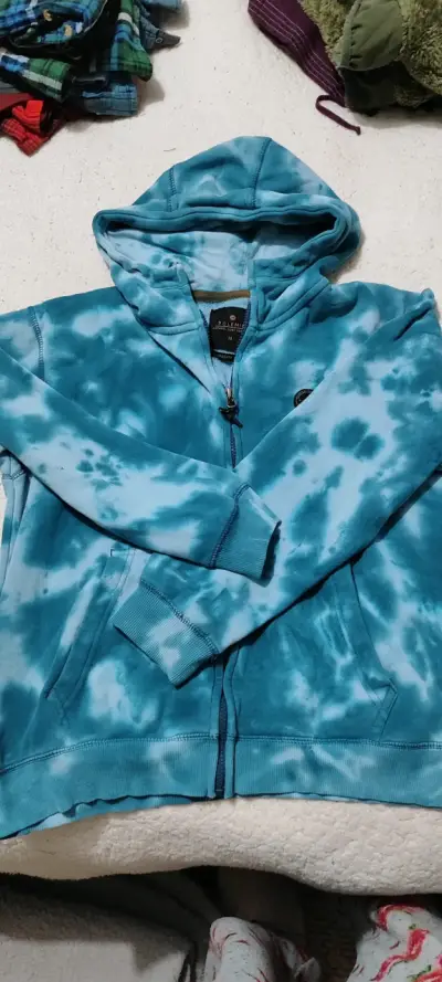 Polerón tie-dye azul unisex - miniatura 1