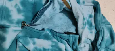 Polerón tie-dye azul unisex - miniatura 3