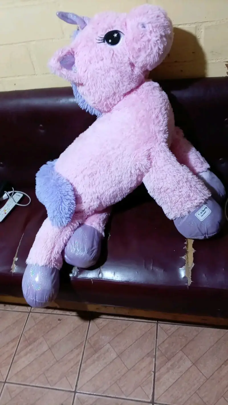 Peluche unicornio rosado grande