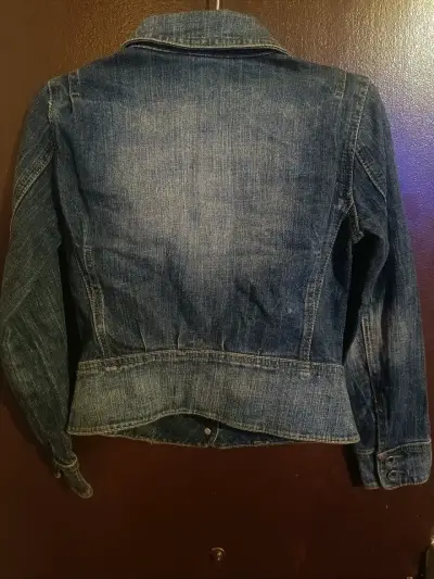 Chaqueta de mezclilla azul niña talla 8 - miniatura 2