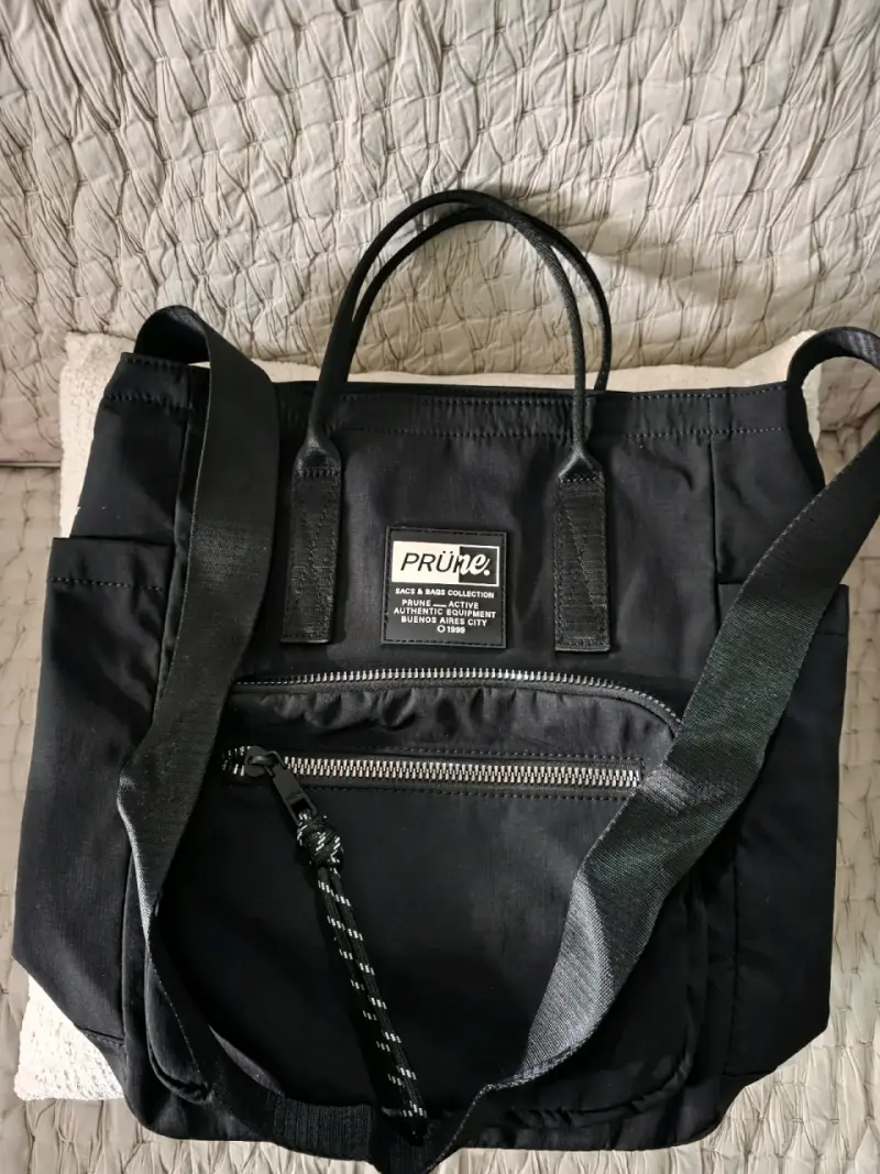 Bolso negro Prüne con bolsillo - 1