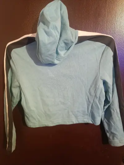 Polerón capucha Adidas celeste talla 7-8 - miniatura 2