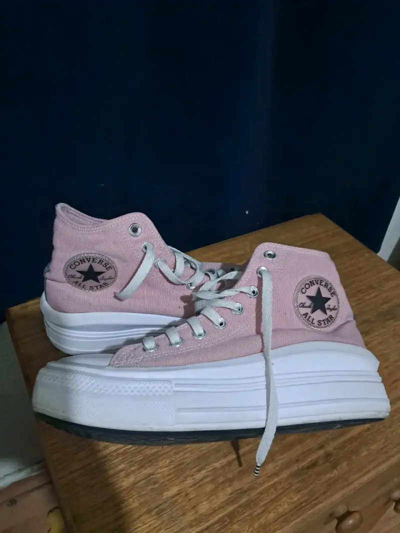 Zapatilla alta rosada Converse - 2