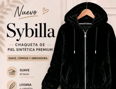Chaqueta negra piel sintética Sybilla - miniatura 1