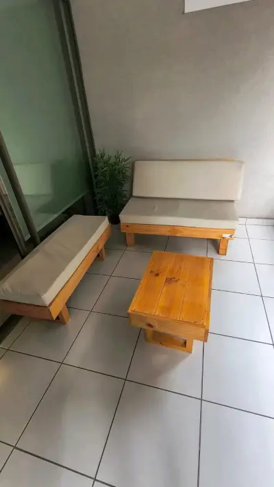 Conjunto muebles terraza madera - miniatura 1