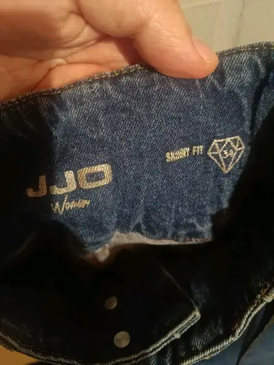 Jeans niña azul tiro alto talla 13años - miniatura 3