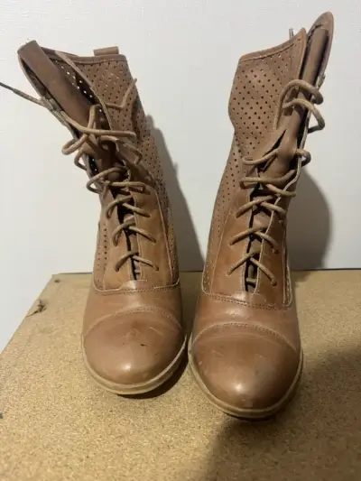 Botines de cuero marrón - miniatura 1