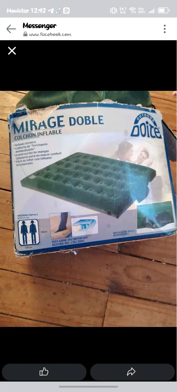 Colchón inflable doble verde - 1