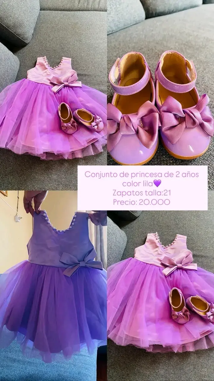Vestido de princesa lila 2 años