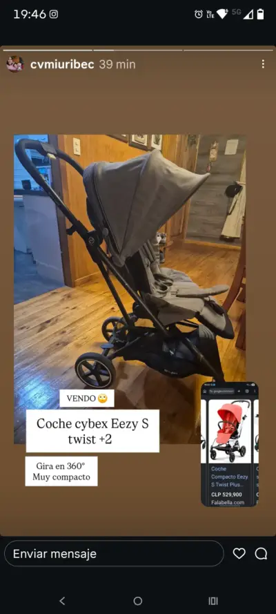 Coche Cybex Eezy S Twist +2 gris - miniatura 1