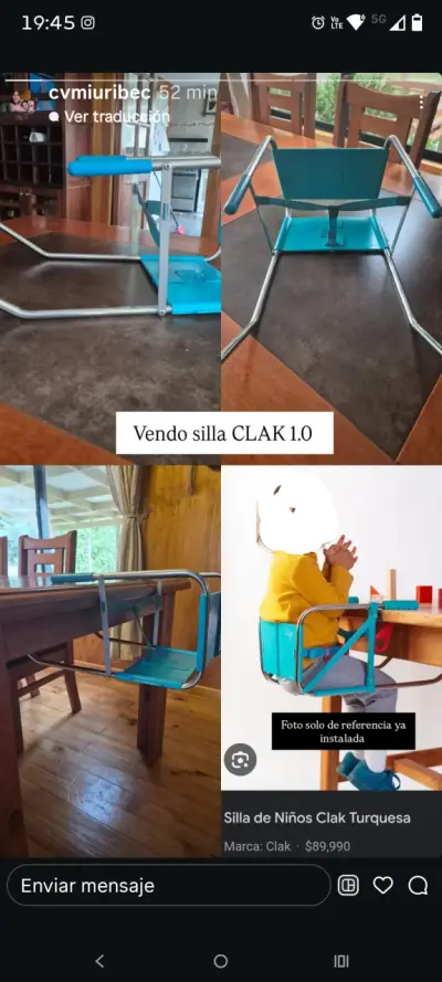 Silla de Niño Clak Turquesa - miniatura 1
