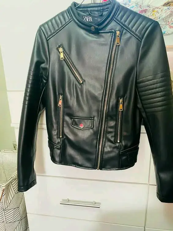 Chaqueta de cuero negra Zara - 2