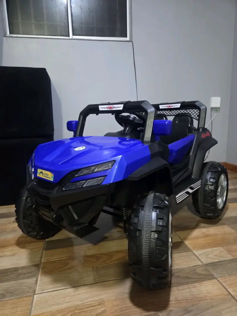 Auto eléctrico azul para niños (control remoto) - 1