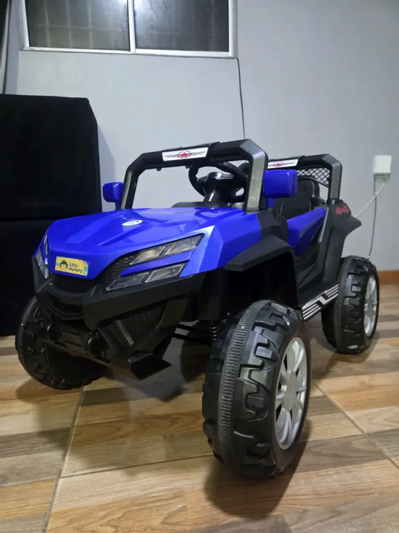 Auto eléctrico azul para niños (control remoto) - 2