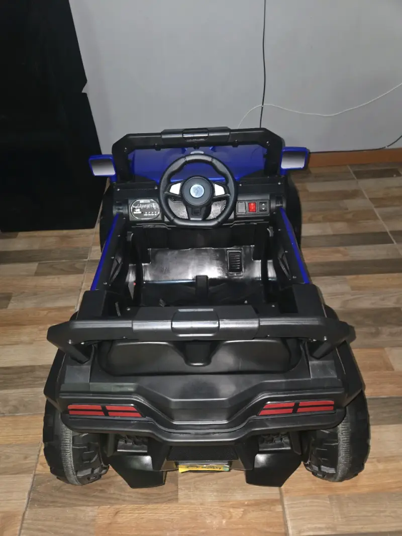 Auto eléctrico azul para niños (control remoto) - 5