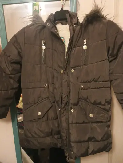 Parka marrón con capucha, con chiporro - miniatura 1