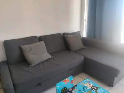 Sofá cama seccional azul gris - miniatura 1