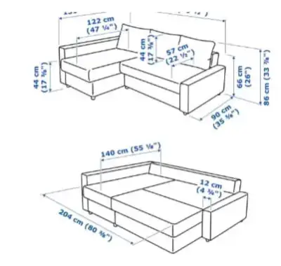Sofá cama seccional azul gris - miniatura 3