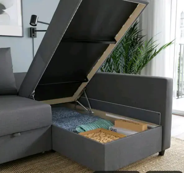Sofá cama seccional azul gris - 4