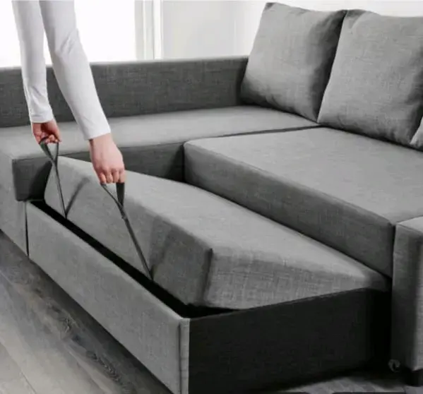 Sofá cama seccional azul gris - 5