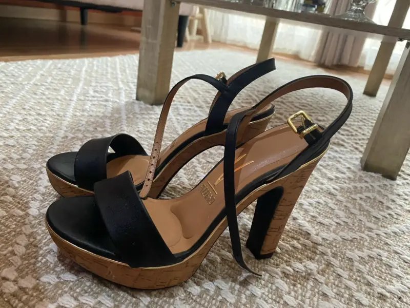 Sandalias de tacón alto negras - 1