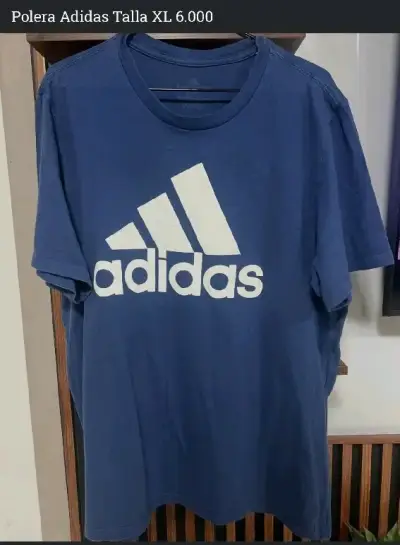 Polera Adidas azul, negra y naranja XL - miniatura 1