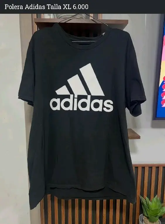 Polera Adidas azul, negra y naranja XL - 2