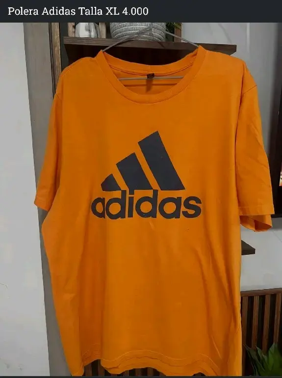 Polera Adidas azul, negra y naranja XL - 6