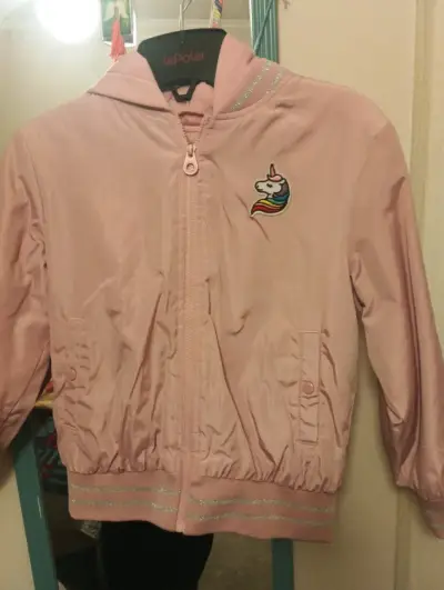 Chaqueta rosa unicornio infantil - miniatura 1