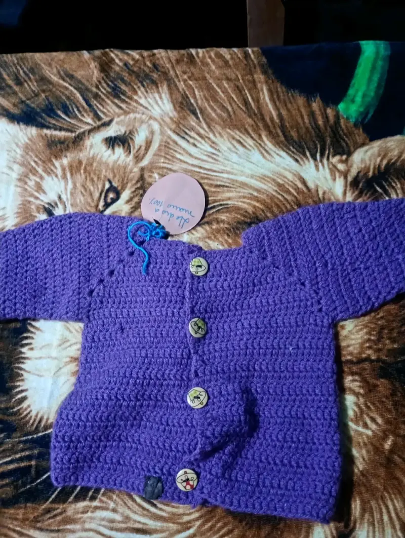 Chaleco tejido morado bebé - 2