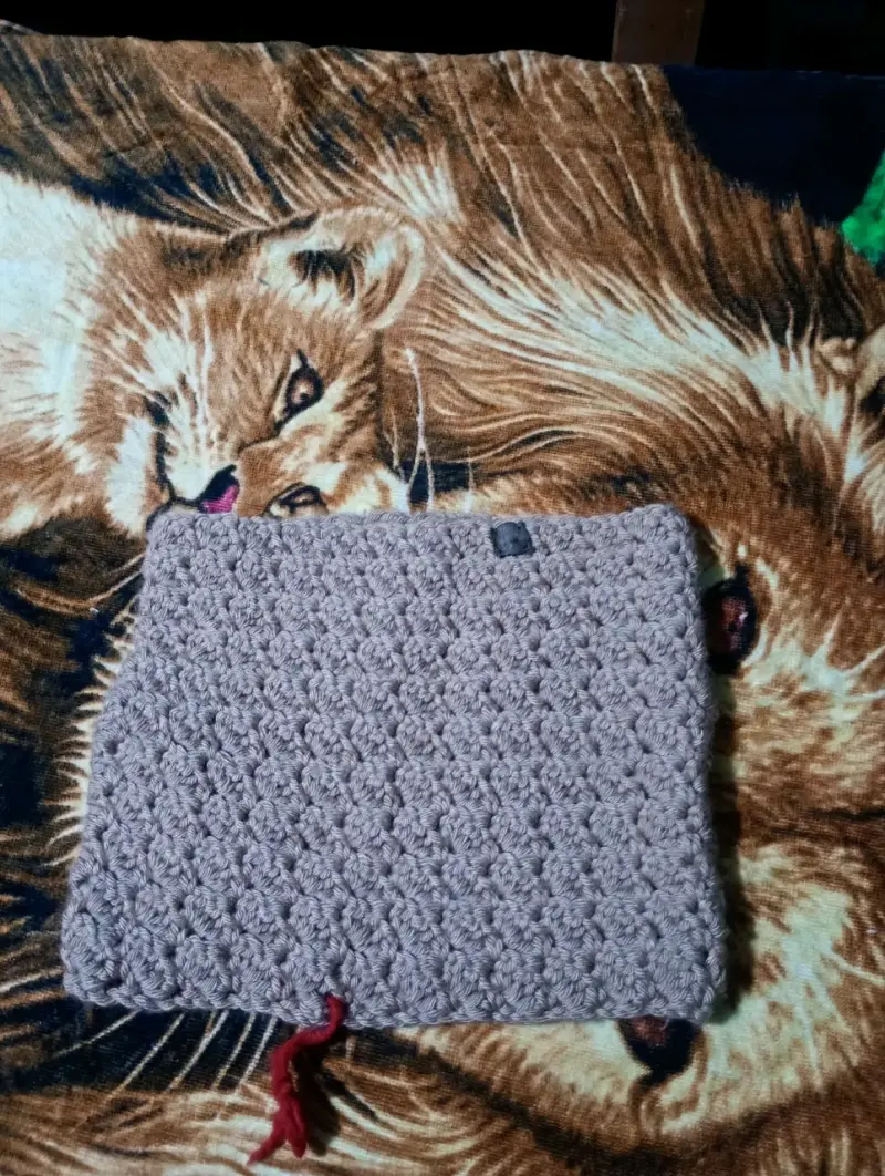 Cartera de crochet gris