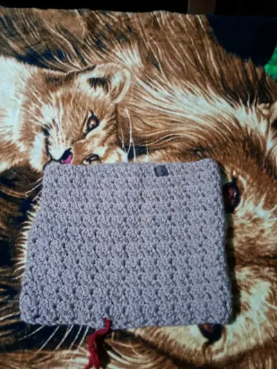 Cartera de crochet gris - miniatura 2