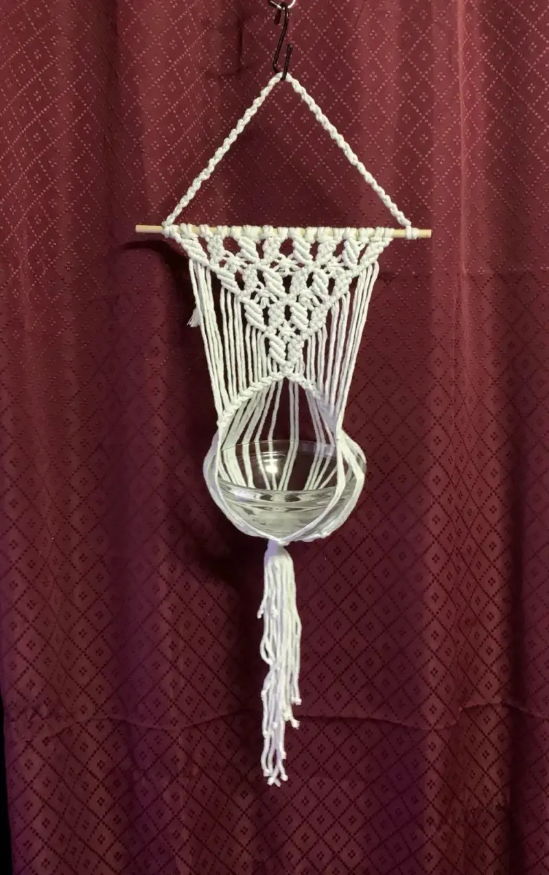 Colgador macramé blanco - 3
